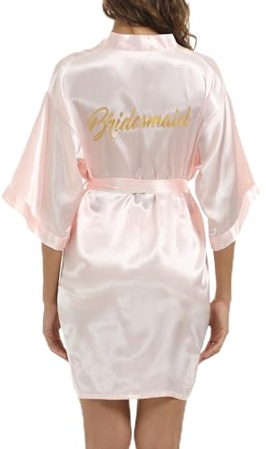 JCQIGOA Brud silke morgonrock för kvinnor UK damer kimono satin rock lätt japansk bröllop morgonrockar pyjamas kort