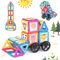 mysoler Magnetische Bausteine 63 Teile mini Magnetbausteine Magnete Kinder Magnetspielzeug Set für Kinder ab 3-8 Jahren, Bauklötze für Jungen & Mädchen, Mit Auto-Rädern für mehr Modellmöglichkeiten