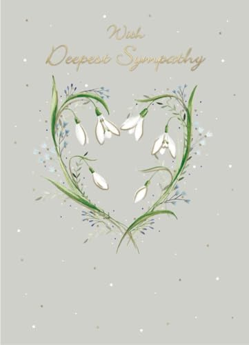 Sympathy Card With Deepest Sympathy Condolence Card Bereavement Card Simple Flower Heart Design Card Thinking Of You Sad Difficult Time Greetings Card Simple Card With Calming Design