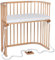 babybay Boxspring Beistellbett aus massivem Buchenholz/kompakt & verwandelbar/Kinderbett Höhe stufenlos verstellbar & umweltfreundlich/mitwachsendes Babybett (Natur lackiert) / inkl. Matratze