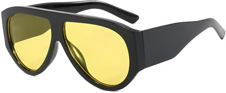 ADE WU Trendy Aviator Sunglasses for Women Men Oversized Shades,Black Frame