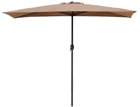HAOKKV Ombrellone Da Balcone, Ombrellone Semi-rettangolare Da Giardino Con Manovella, Facile Da Aprire E Chiudere, Altezza 240 Cm(Khaki)