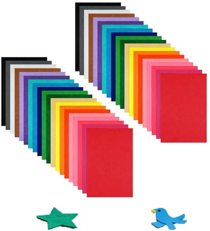 40Pcs Coloured Felt Fabric Sheets for DIY Arts, Assorted Colors Craft Felt Squares for Kids, Teachers and Craft Enthusiasts(10x15cm/3.94x5.9in)
