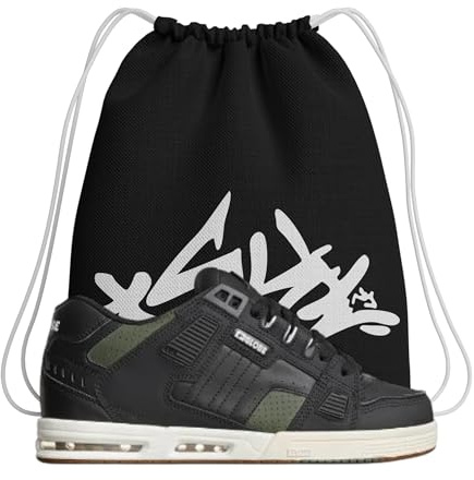 Scarpe da Skateboard – Globe Sabre Trainers Nero/Combat da Ginnastica – Ammortizzate e Resistenti – Suola Robusta – più Sacca (Sistema Taglie Calzature EU, Adulto, Numero, Media, 40)