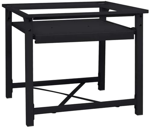 vidaXL Washing Machine Pedestal Black 60 x 56 x 52 cm Steel, Rectangular, Durable Laundry Pedestal, Utility Riser, Elevated Washer Base, Modern Stand, Indoor Home Support, Appliance Fixture