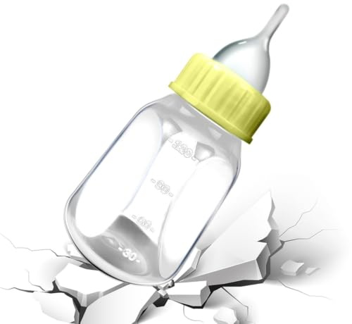 Bouteille de lait pour chaton | 120 ml avec tétine en silicone et échelle | transparente | Mini tétine pour chatons, chiots, lapins, petits animaux, outil d'alimentation pour chat