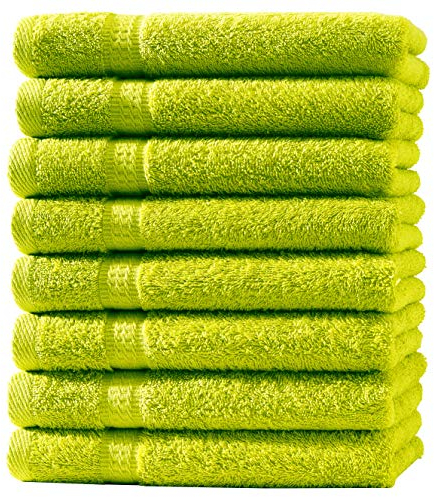 8X Gästetuch | Apfelgrün | 100% Baumwolle Frottier | Oeko-TEX® Standard 100 | Premium Qualität 500 g/m²