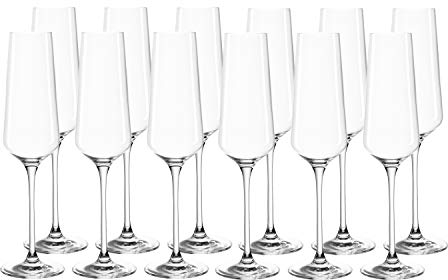 LEONARDO HOME Set 12 Sektgläser Puccini, Sektkelche, Teqton-Kristallglas, spülmaschinenfest