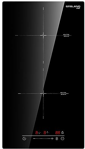 GASLAND IH30BF 30 cm Einbau-Induktionskochfeld, 2 Kochzonen, autarkes Elektrokochfeld mit Slider-Touch-Bedienung, PowerBoost, Kindersicherung, Timer-Funktion, 3500W (Ohne Stecker)