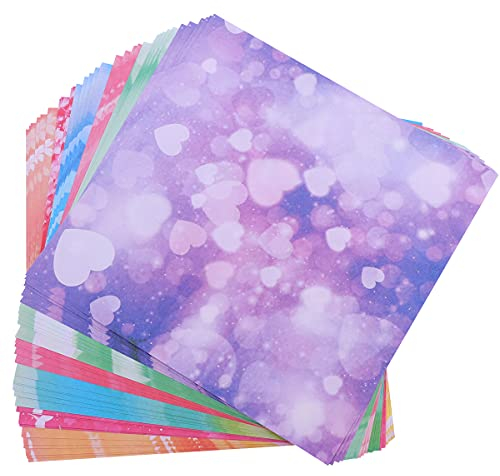 TOYANDONA 100 Stück Origami-Papiere Kirschblüte Doppelseitiges Quadratisches Faltpapier Handwerkspapier für Anfänger 15X15cm (Phantomblasen)