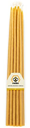 Meden - Candele rituali in cera d'api (giallo) – Candele rituali, candele ortodosse, per preghiera, decorazione, Natale, altezza 32 cm, fatte a mano (10 candele)