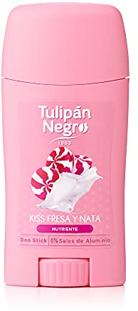 Tulipán Negro Desodorante Stick Fresa y Nata 60 ml, Sin Sales de Aluminio, Sudor Controlado