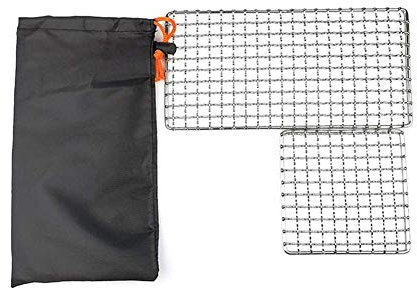 2pcs Grille de Titane en Plein Air Mini Charbon Filet Camping Pot en Poêle à Pâtisserie BBQ Wire Mesh-Barbecue
