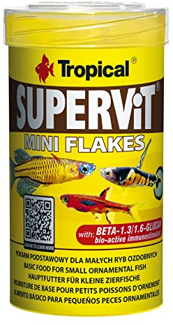 SUPERVIT Mini Flakes 100ml / 44g - Alimento en Forma de Escamas, básico para pequeños Peces ornamentale
