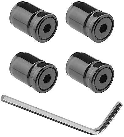 EMSea 4 Stück Autoreifen-Ventilabdeckung Autoreifen-Diebstahlschutz-Ventilabdeckung Auto-Staubschutz Zubehör für Meisten Fahrzeuge Autos LKWs ATV MTV 13,5x9,5mm Schwarz