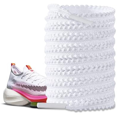 UamGlsob Cordones de zapatillas para correr Nike AlphaFly 3, cordones de colores para zapatos deporte Vaporfly 3, running shoe laces pare hombres y mujeres (White, 39/100cm)