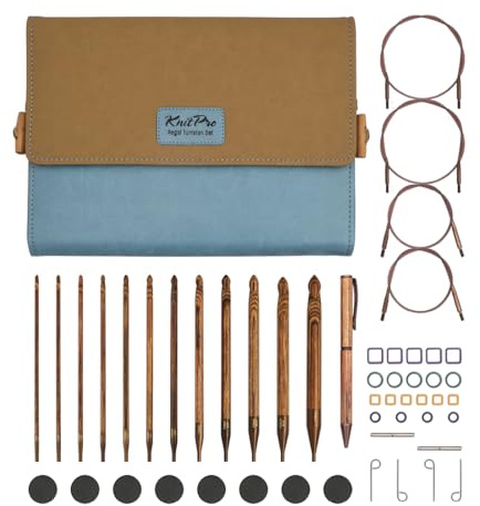 KnitPro Ginger Grande Afghan/Tunisian Crochet Hook Set | 12 Sizes (3.5mm to 12mm)