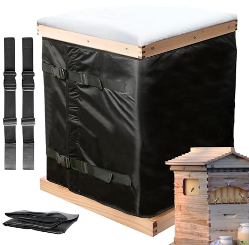 Återanvändbart bikupa skyddsöverdrag, justerbar lindning vinterskydd bikupa vinterskydd biodlingsskydd 182 x 60 x 6,3 cm skydd