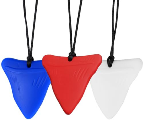 PRAOFRT 3 Stück Baby-Halskette kaukette für kinder Beißröhrchen baby Am besten für Kinder oder Erwachsene, die gerne beißen oder Autismus haben Silikon für Jungen und Mädchen