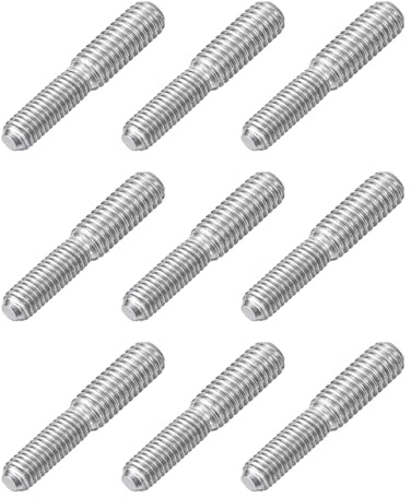 sourcing map Bullone a vite filettata a doppia estremità da M5 x 15 mm a M6 x 15 mm, 9 pezzi in acciaio inossidabile 304, adattatore riduttore per montaggio di macchinari per mobili