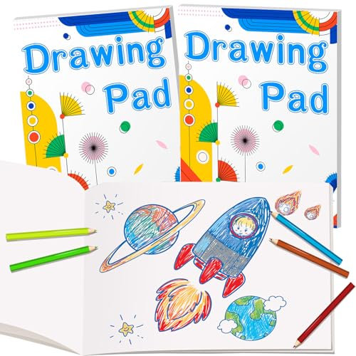 OSIMIG 3 Stück Malblock, A4 Zeichenblock 80g Dickes Papier, insgesamt in 150 Blatt, Kopfverleimt