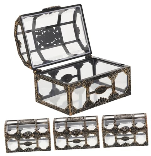GALPADA Caja de Dulces Portátil para Bodas y Compromisos, 4 Unidades, Cofre Pequeño de Plástico para Chocolates y Regalos Ligeros