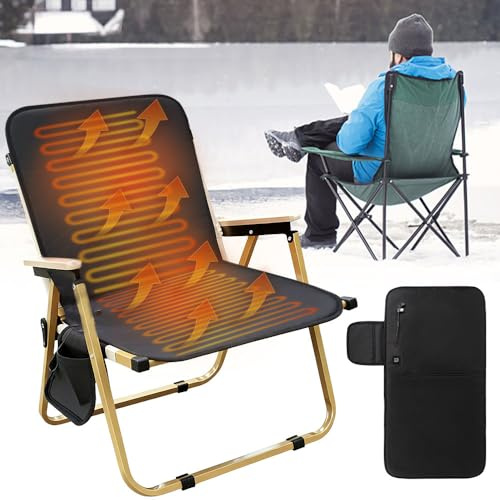 Asientos de Estadio con Calefacción, Cojín De Asiento Portátil Plegable, 3 Modos de Calefacción Ajustables para Oficinas, Salas de Juegos, Salas de Estar y Estadios (Negro)