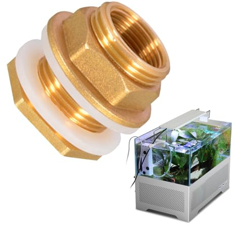 Conector de manguera de jardín – Conector de unión de tanque de agua de cobre | Conector de latón macizo para tubería de entrada y salida de agua
