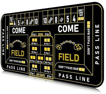 Mini Craps Table Mat 90 x 40 cm, Non-Slip Roll-Up for Home Games | Compact Craps Matportable Printed Rubber Tabletop Layout storage for Small Tables Home Game Nights &Beginner Practice | Compact Craps Matportable Printed Rubber Tabletop Layout storage for Small Tables Home Game Nights &Beginner Practice