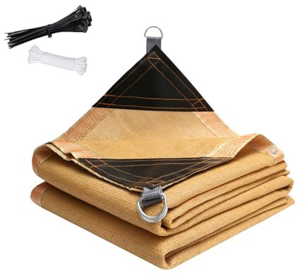 Red de Sombra Beige 90% con Ojales, Malla Sombreo Transpirable Anti-UV 3x5 4x6 5x7 6x8m Toldo Vela de Sombra para Jardín, Terraza, Patio, Plantas, Gallinero(Beige,4x7m)