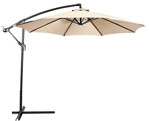 Yellowshop - Ombrellone Da Giardino Ø mt. 3X3 Decentrato In Acciaio Da Esterno Arredo Piscina, Gazebo, Terrazze, Bar, Hotel, Balconi