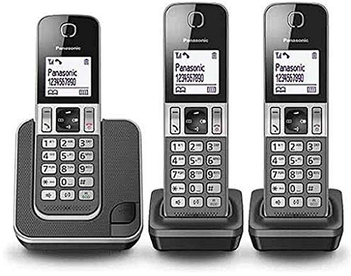 Panasonic KX-TGD313 - Telefon (DECT-Telefon, kabelloses Mobilteil, Lautsprecher, 50 Eingänge, Anrufer-Identifikation, grau)