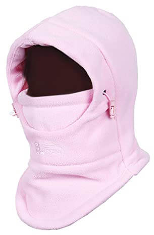 TRIWONDER Cagoule Polaire Enfant Hiver Tour de Cou Chapeau Ski Cache Cou Bonnet Écharpe Balaclava Chaud Coupe-Vent pour Garçon Fille Sport Snowboard (Rose)