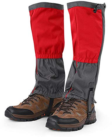 Wandern Gamaschen,1 Para Unisex Schnee Bein Gamaschen Outdoor Wasserdichte tiefel Gamaschen Wandern Wandern Klettern Jagd Radfahren Leggin Abdeckung ersättning för Erwachsene(Rot)