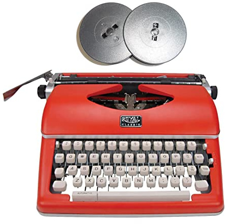 Royal Classic Retro Manual Typewriter (Red) Bundle with Extra Ribbons (2 Items)