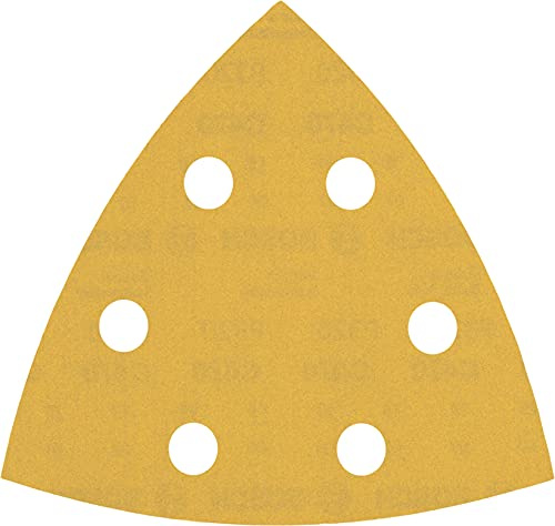 Bosch 50x EXPERT C470 Schleifblatt (für Farbe auf Holz, Hartholz, Ø 93x93 mm, Körnung 320, Professional Zubehör Deltaschleifer)