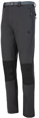 Izas - Pantalón de Senderismo para Hombre - Pantalón Trekking Impermeable y con Bolsillos de Cremallera - Bajo Ajustable Que Protege del Frío - Secado Rápido - Chamonix FW Carbón y Negro - M
