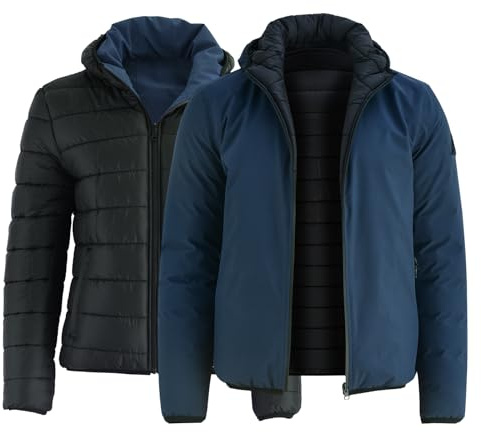 Ambick Bravo Veste matelassée réversible, rembourrée et isolée, légère et pliable pour homme