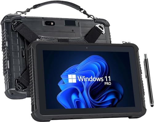 MUNBYN Rugged Tablet IRT08, 10,1 Zoll Windows-Tablet, Windows 11 Pro, 8 GB + 128 GB, Intel N5100, im Sonnenlicht lesbar, 4G LTE GPS Industrie-PC für die Arbeit im Freien, BT5.1 WLAN