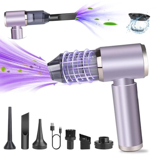 NATNAV Handstaubsauger-4 in 1 Handstaubsauger akku,7000PA Handstaubsauger Kabellos,Wiederaufladbar,Tragbar Auto Staubsauger,Mini Staubsauger für Haus,Auto,Büro(Violett