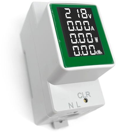 SiRyder Medidor de Energía,Probador De TensióN Del AmperíMetro Digital AC50-300V, VatíMetro MultifuncióN Para Ferrocarril Con Pantalla LCD AmperíMetro Digital VoltíMetro