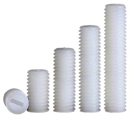 KSeSii M3 M4 M5 M6 M8 M10 Filettatura metrica Nylon bianco PA66 Estremità a punta piatta con intaglio isolata in plastica Senza testa Bullone senza testa Vite di fissaggio(20mm,M10 10pcs)