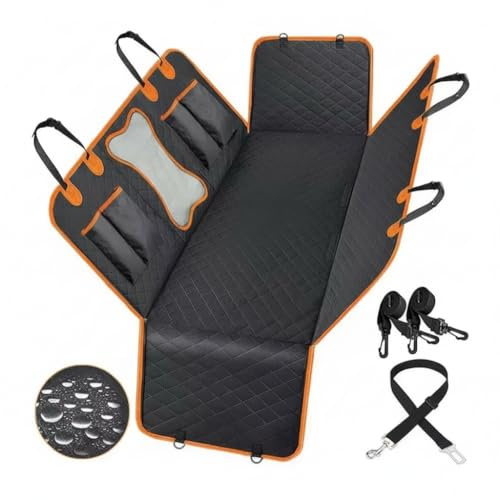 Chester & Lulu Funda para Asiento de Coche para Perros – Protector Impermeable con Ventana de Malla, Antideslizante y Resistente, Compatible con Cinturón de Seguridad, Ajuste Universal para Vehículos