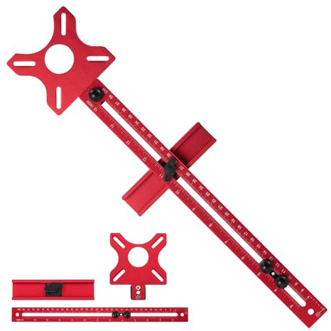 Router Milling Groove Bracket, Butterfly Head Router Bit Mounting Bracket for Round & Straight Grooving, Metric Cabinet Hardware Router Jig, Adjustable Milling Cutter Stand for Woodworking & Metal