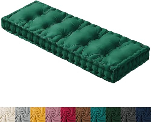 Yuly Cuscino per Panca, Cuscini Trapuntati per Divani, Dimensioni Personalizzate, Esterno/Interno Cuscini per Panca Spesso E Morbido per Giardino/Cucina/Patio Altalena (Verde,110x40x10cm)