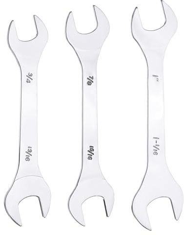 QUARKZMAN 3 pcs Juego De Llaves De Boca Doble Extra Delgadas 3/4 13/16 7/8 15/16 1 1-1/16 SAE Super Delgadas Llaves De Boca Pequeñas Planas Pulido Espejo Para Reparación De Automóviles