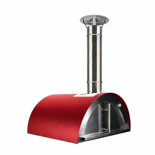 MF - Horno de leña exterior para pizzas y pan modelo Chef Junior rojo para uso en jardín