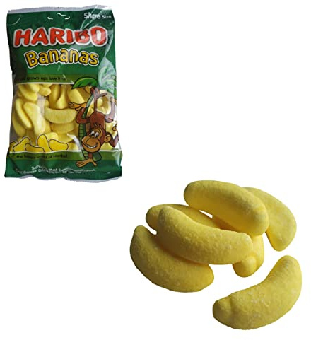 Haribo Bananas | Banana Candy | Crunchy Banana Candy avec noyau souple | Haribo Banana Candy | 250 g au total