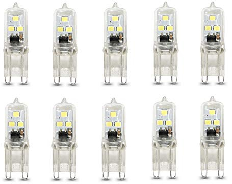 G9 LED Light Bulb Dimmable 1W(10W Halogen Equivalent) Cool White 6000K LED Corn Lights for Home Lighting Chandelier Wall Sconces,6LED 2835SMD,10 Pack