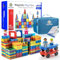 Magnetic Tiles 125 PCS (XL SET), Magnetic Tiles for Kids Age 3+, Toy for Boys & Girls, Large Building Set, Great Gift for Kids Aged 3-8, Gift Box, + Bonus Zippered Carrying CASE